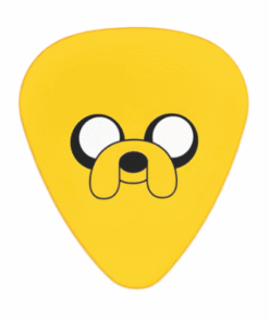 Púa de guitarra con diseño de dibujo animado en color amarillo